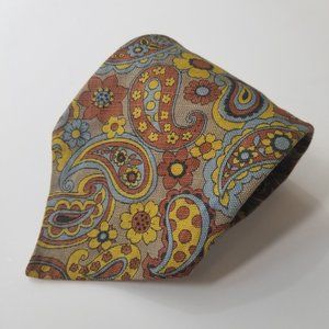 1970s handmade floral & paisley woven tie